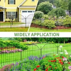 24 In. Metal Decorative Garden Fence 10 Panels No Dig Rustproof Wire Dog Rabbit Border Outdoor Yard Fencing -Dewalt Tools Shop black oyezvary garden fencing 28csa11229 1f 1000