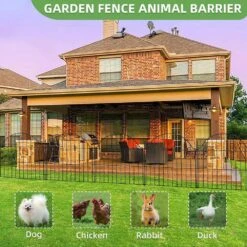 24 In. Metal Decorative Garden Fence 10 Panels No Dig Rustproof Wire Dog Rabbit Border Outdoor Yard Fencing -Dewalt Tools Shop black oyezvary garden fencing 28csa11229 44 1000