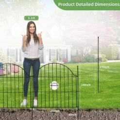 24 In. Metal Decorative Garden Fence 10 Panels No Dig Rustproof Wire Dog Rabbit Border Outdoor Yard Fencing -Dewalt Tools Shop black oyezvary garden fencing 28csa11229 c3 1000