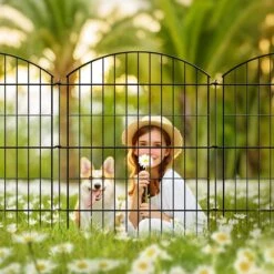40 Inch Metal Garden Fence No Dig Rustproof Animal Barrier Fencing For Dogs Rabbits Yard Patio 5 Panels 11.6 Ft. -Dewalt Tools Shop black oyezvary garden fencing 28csa11232 76 1000