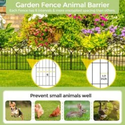 21 In. Rustproof Metal Garden Fence Animal Barrier For Dogs And Rabbits, Arched Fencing For Yard And Garden Beds -Dewalt Tools Shop black oyezvary garden fencing 28csa11253 44 1000