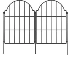 21 In. Rustproof Metal Garden Fence Animal Barrier For Dogs And Rabbits, Arched Fencing For Yard And Garden Beds