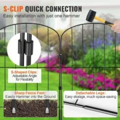 13 In. L X 24 In. H Garden Fence, Animal Barrier, Underground Decorative Garden Fencing With 2in. Spike Spacing, 28-Pack -Dewalt Tools Shop black phewnyzo garden fencing 28e005sa11 4 c3 1000