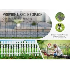13 In. L X 24 In. H Garden Fence, Animal Barrier, Underground Decorative Garden Fencing With 2in. Spike Spacing, 28-Pack -Dewalt Tools Shop black phewnyzo garden fencing 28e005sa11 4 d4 1000