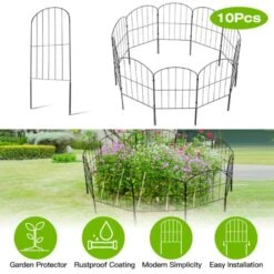 12.59 X 23.93 In. Rustproof Metal Wire Panel Border Fencing Animalbarrier For Yard Landscape Patio Outdoor Decor 10-Pack -Dewalt Tools Shop black phewnyzo garden fencing 28e009sa11 4 4f 1000