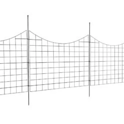 12ft. L X 36.6in. H Garden Fence, Animal Barrier, Underground Decorative Garden Fencing With 2.5in. Spike Spacing, Black