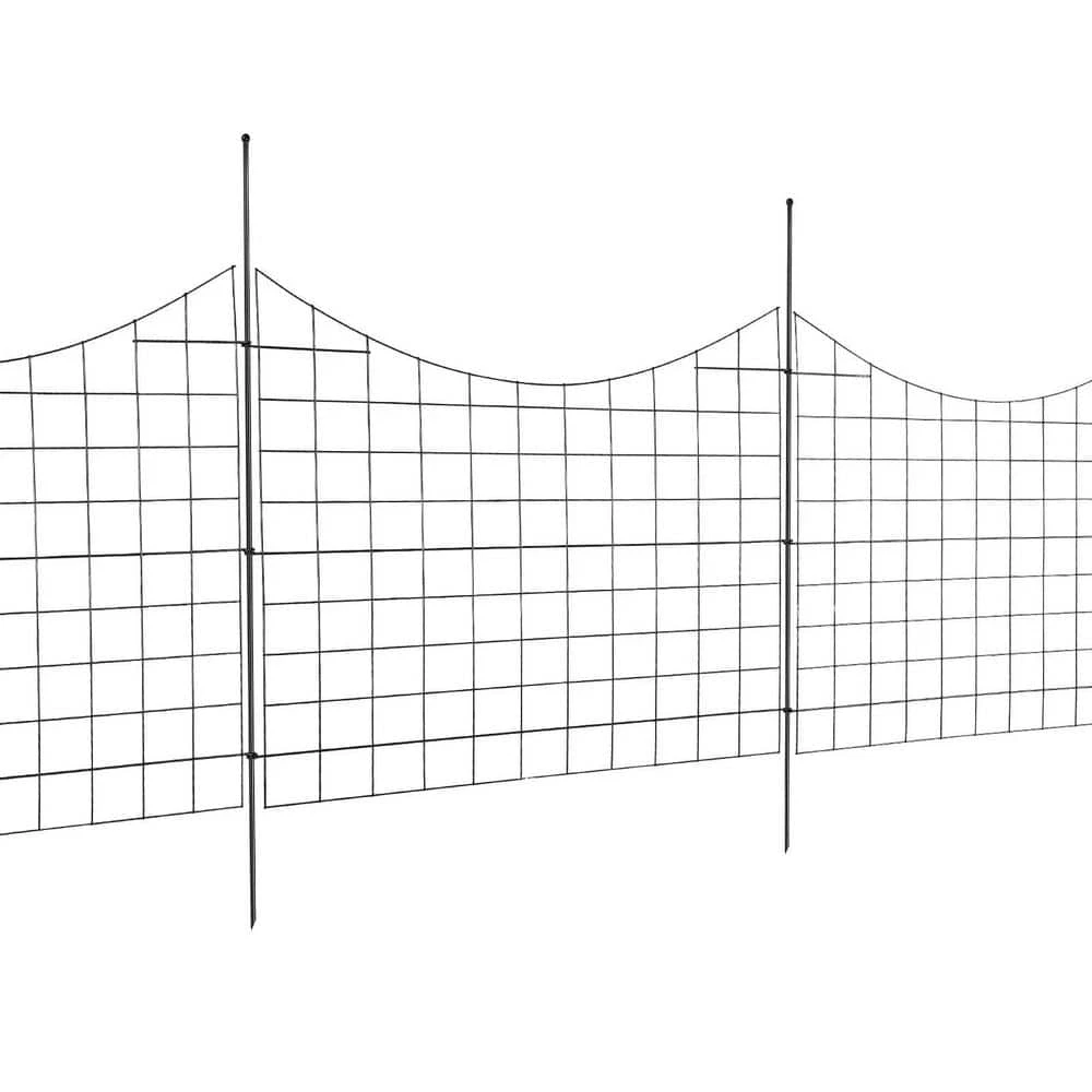12ft. L X 36.6in. H Garden Fence, Animal Barrier, Underground Decorative Garden Fencing With 2.5in. Spike Spacing, Black 3 12ft. L X 36.6in. H Garden Fence, Animal Barrier, Underground Decorative Garden Fencing With 2.5in. Spike Spacing, Black