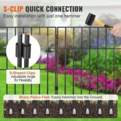 11 Ft. L X 17 In. H Animal Barrier Fence, Underground Decorative Garden Fencing With 1.5 In. Spike Spacing (19-Pack) -Dewalt Tools Shop black phewnyzo garden fencing 28e038sa11 4 44 1000
