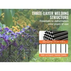 11 Ft. L X 17 In. H Animal Barrier Fence, Underground Decorative Garden Fencing With 1.5 In. Spike Spacing (19-Pack) -Dewalt Tools Shop black phewnyzo garden fencing 28e038sa11 4 66 1000