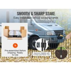 11 Ft. L X 17 In. H Animal Barrier Fence, Underground Decorative Garden Fencing With 1.5 In. Spike Spacing (19-Pack) -Dewalt Tools Shop black phewnyzo garden fencing 28e038sa11 4 d4 1000