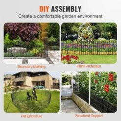 11 Ft. L X 17 In. H Animal Barrier Fence, Underground Decorative Garden Fencing With 1.5 In. Spike Spacing (19-Pack) -Dewalt Tools Shop black phewnyzo garden fencing 28e038sa11 4 fa 1000