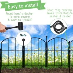 10 Panels 21 In. H No Dig Decorative Garden Fence With Gate Animal Barrier Fencing Rustproof Metal Wire Panel Border -Dewalt Tools Shop black primehome garden fencing hd gaf 2 4f 1000