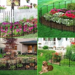 10 Panels 21 In. H No Dig Decorative Garden Fence With Gate Animal Barrier Fencing Rustproof Metal Wire Panel Border -Dewalt Tools Shop black primehome garden fencing hd gaf 2 fa 1000