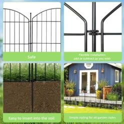 24 In. H X 10 Ft. L No-Dig Garden Fence , 5-Pack Metal Animal Barrier With Arched Design - Rustproof Fencing -Dewalt Tools Shop black primehome garden fencing hd vank df 11 1f 1000