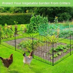 24 In. H X 10 Ft. L No-Dig Garden Fence , 5-Pack Metal Animal Barrier With Arched Design - Rustproof Fencing -Dewalt Tools Shop black primehome garden fencing hd vank df 11 fa 1000