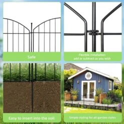 32 In. H X 12 Ft. L No-Dig Garden Fence , 5-Pack Metal Animal Barrier With Arched Design - Rustproof Fencing -Dewalt Tools Shop black primehome garden fencing hd vank df 12 1f 1000