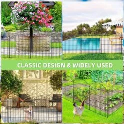 32 In. H X 12 Ft. L No-Dig Garden Fence , 5-Pack Metal Animal Barrier With Arched Design - Rustproof Fencing -Dewalt Tools Shop black primehome garden fencing hd vank df 12 44 1000
