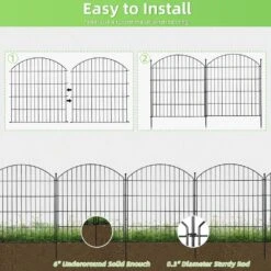 32 In. H X 12 Ft. L No-Dig Garden Fence , 5-Pack Metal Animal Barrier With Arched Design - Rustproof Fencing -Dewalt Tools Shop black primehome garden fencing hd vank df 12 4f 1000