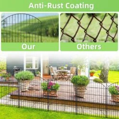 32 In. H X 12 Ft. L No-Dig Garden Fence , 5-Pack Metal Animal Barrier With Arched Design - Rustproof Fencing -Dewalt Tools Shop black primehome garden fencing hd vank df 12 fa 1000