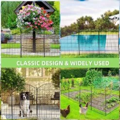 40 In. H X 12 Ft. L No-Dig Garden Fence , 5-Pack Metal Animal Barrier With Arched Design - Rustproof Fencing -Dewalt Tools Shop black primehome garden fencing hd vank df 13 44 1000