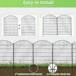 40 In. H X 12 Ft. L No-Dig Garden Fence , 5-Pack Metal Animal Barrier With Arched Design - Rustproof Fencing -Dewalt Tools Shop black primehome garden fencing hd vank df 13 4f 1000