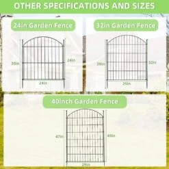 40 In. H X 12 Ft. L No-Dig Garden Fence , 5-Pack Metal Animal Barrier With Arched Design - Rustproof Fencing -Dewalt Tools Shop black primehome garden fencing hd vank df 13 76 1000