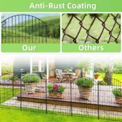 40 In. H X 12 Ft. L No-Dig Garden Fence , 5-Pack Metal Animal Barrier With Arched Design - Rustproof Fencing -Dewalt Tools Shop black primehome garden fencing hd vank df 13 fa 1000