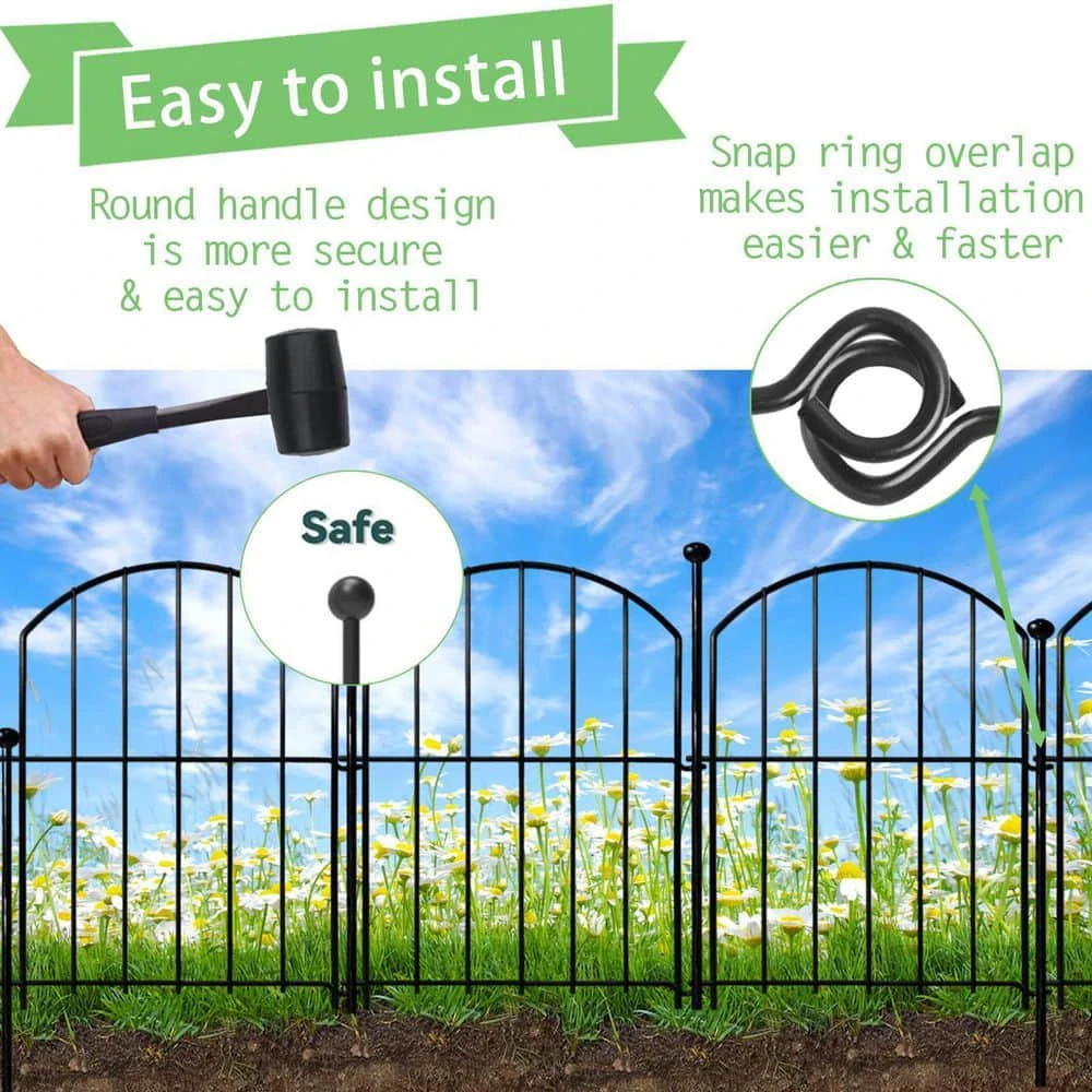 24 In. H X 20 Ft. L No-Dig Garden Fence , 10-Pack Metal Animal Barrier With Arched Design - Rustproof Fencing 5 24 In. H X 20 Ft. L No-Dig Garden Fence , 10-Pack Metal Animal Barrier With Arched Design - Rustproof Fencing - Image 3