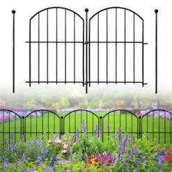 24 In. H X 20 Ft. L No-Dig Garden Fence , 10-Pack Metal Animal Barrier With Arched Design - Rustproof Fencing