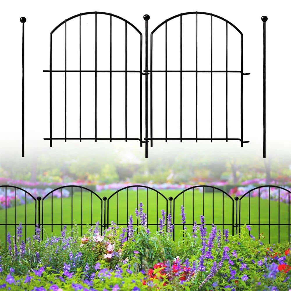 24 In. H X 20 Ft. L No-Dig Garden Fence , 10-Pack Metal Animal Barrier With Arched Design - Rustproof Fencing 3 24 In. H X 20 Ft. L No-Dig Garden Fence , 10-Pack Metal Animal Barrier With Arched Design - Rustproof Fencing
