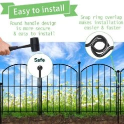 17 In. H X 18 Ft. L No-Dig Garden Fence , 18-Pack Metal Animal Barrier With Arched Design - Rustproof Fencing -Dewalt Tools Shop black primehome garden fencing hd vank df 9 4f 1000