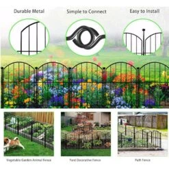 17 In. H X 18 Ft. L No-Dig Garden Fence , 18-Pack Metal Animal Barrier With Arched Design - Rustproof Fencing -Dewalt Tools Shop black primehome garden fencing hd vank df 9 76 1000