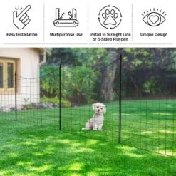 39 In. Tall No Dig Steel Garden Fence Or Dog Fencing With Gate, Black -Dewalt Tools Shop black pure garden garden fencing 50 lg1396 1f 1000