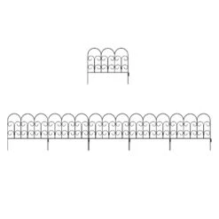 16 In. Metal Decorative Iris Garden Fencing (Set Of 5) -Dewalt Tools Shop black pure garden garden fencing hw155058 4f 1000