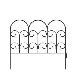 16 In. Metal Decorative Iris Garden Fencing (Set Of 5)
