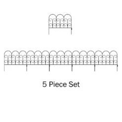 16 In. Metal Decorative Iris Garden Fencing (Set Of 5) -Dewalt Tools Shop black pure garden garden fencing hw155058 fa 1000