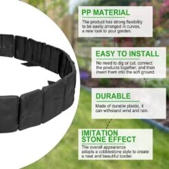 32 Ft. X 4 In. Black Stone No Dig Plastic Interlocking Lawn Edging Fencing With Anchoring Spikes 40-Pieces 12 32 Ft. X 4 In. Black Stone No Dig Plastic Interlocking Lawn Edging Fencing With Anchoring Spikes 40-Pieces -Dewalt Tools Shop black senqwfa plastic edging 01128fph005 1f 1000