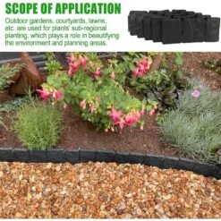 32 Ft. X 4 In. Black Stone No Dig Plastic Interlocking Lawn Edging Fencing With Anchoring Spikes 40-Pieces 13 32 Ft. X 4 In. Black Stone No Dig Plastic Interlocking Lawn Edging Fencing With Anchoring Spikes 40-Pieces -Dewalt Tools Shop black senqwfa plastic edging 01128fph005 44 1000
