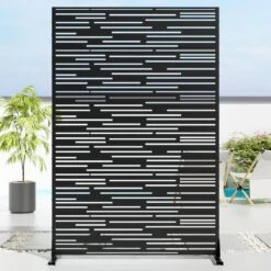 47 In. L X 16 In. W X 72 In. H Black Galvanized Steel Dig Border Privacy Screen Fencing -Dewalt Tools Shop black spassway garden fencing hd0601 506a1 4f 1000