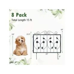 23.5 In. (H) X 15. 3 Ft. (L) Decorative Garden Fence 8-Pack Metal Fencing Animal Barrier -Dewalt Tools Shop black spca garden fencing sp db0243 4f 1000