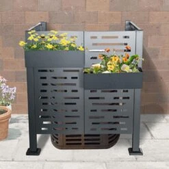 3.5 Ft. X 3.5 Ft. X 3.8 Ft. Galvanized Steel Garden Fencing Air Conditioner Fence For Outdoors, Privacy Fence -Dewalt Tools Shop black storhaus garden fencing ma250402p192891 4f 1000