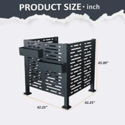 3.5 Ft. X 3.5 Ft. X 3.8 Ft. Galvanized Steel Garden Fencing Air Conditioner Fence For Outdoors, Privacy Fence -Dewalt Tools Shop black storhaus garden fencing ma250402p192891 fa 1000