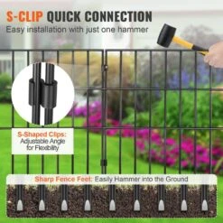 Animal Barrier Fence Set Of 10,17 In. H X 11 Ft. L, Underground Decorative Garden Fencing With 1.5 In. Steel -Dewalt Tools Shop black svopes garden fencing jswl1713inchisxz8v0 sv1018 44 1000