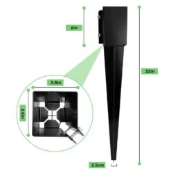 4 In. X 4 In. X 32 In. Metal Fencing End T-Posts Anchor For Patio Yard, Black (4-Pack) -Dewalt Tools Shop black t posts u posts 1t0y3e8f 31 1000