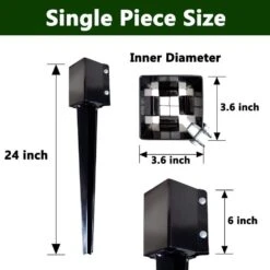 4 In. X 4 In. X 24 In. Metal Fencing Post Anchor For Patio Yard, Black (4-Pack) 10 4 In. X 4 In. X 24 In. Metal Fencing Post Anchor For Patio Yard, Black (4-Pack) -Dewalt Tools Shop black t posts u posts 2s4v7l0k 40 1000