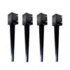 4 In. X 4 In. X 24 In. Metal Fencing Post Anchor For Patio Yard, Black (4-Pack) -Dewalt Tools Shop black t posts u posts 2s4v7l0k 64 1000