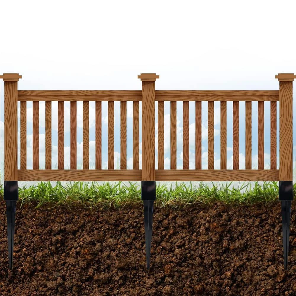 4 In. X 4 In. X 24 In. Metal Fencing Post Anchor For Patio Yard, Black (4-Pack) 7 4 In. X 4 In. X 24 In. Metal Fencing Post Anchor For Patio Yard, Black (4-Pack) - Image 5