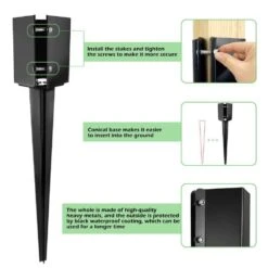 4 In. X 4 In. X 24 In. Metal Fencing End T-Posts Anchor For Patio Yard, Black (4-Pack) -Dewalt Tools Shop black t posts u posts 7j1h0e9m 40 1000