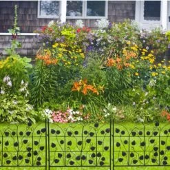 26 In. Metal Garden Fence Decorative Black Fencing Panels For Yard Landscape Patio Lawn Decor (5-Packs) -Dewalt Tools Shop black518 garden fencing zl518 1f 1000