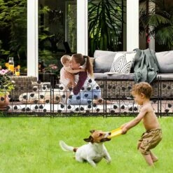 26 In. Metal Garden Fence Decorative Black Fencing Panels For Yard Landscape Patio Lawn Decor (5-Packs) -Dewalt Tools Shop black518 garden fencing zl518 fa 1000